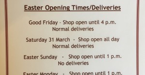 Easter Opening Times 29/03/18