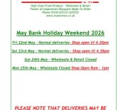 Spring Bank Holiday Weekend 2026 Opening Times