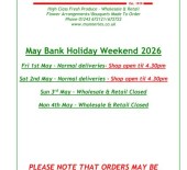 May Bank Holiday Weekend