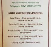 Easter Opening Times 29/03/18